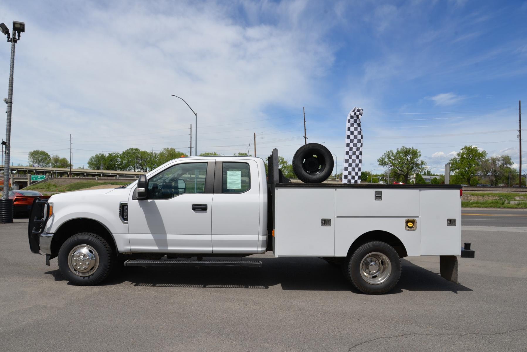 2017 White /Gray Ford F-350 SD XL Supercab Dually (1FD8X3H69HE) with an 6.2 Gasoline V8 engine, 6 speed automatic transmission, located at 4562 State Avenue, Billings, MT, 59101, (406) 896-9833, 45.769516, -108.526772 - 2017 Ford F-350 SuperCab Dually 4WD - Service Body! 6.2L V8 OHV 16V Engine - 6-Speed Automatic Transmission - 4WD - Service/Utility Body - 133,429 miles - Inspected and serviced - copy of inspection and work performed as well as a full vehicle history report provided - Ready to go to the jobsite - Photo #0